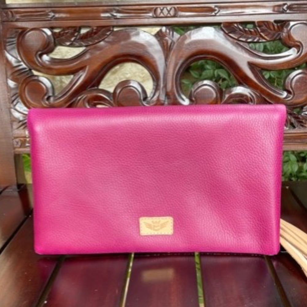 CONSUELA RASPBERRY FOLD OVER CLUTCH!